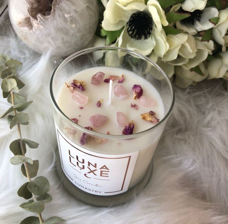 Lunastry Rose Quartz Candle