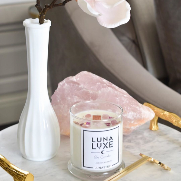 Lunastry Rose Quartz Candle