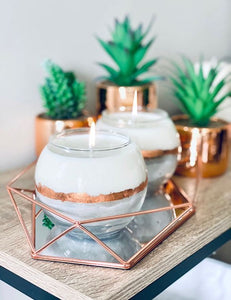 Round Concrete Candle - Rose Gold