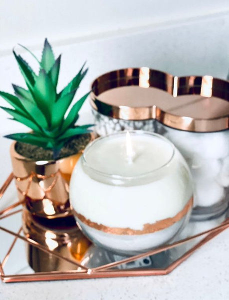 Round Concrete Candle - Rose Gold