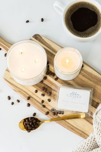 Caramel Cream & Coffee 3 Wick Soy Candle by Abboo Candle Co